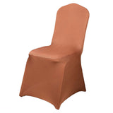 Terracotta (Rust) Spandex Stretch Fitted Banquet Slip On Chair Cover 160 GSM#whtbkgd