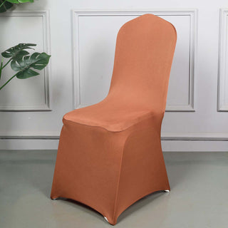 Terracotta (Rust) Spandex Stretch Fitted Banquet Chair Cover - Add Elegance to Your Event