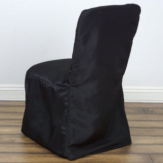 Introducing the Black Polyester Square Top Banquet Chair Cover