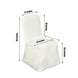 Ivory Polyester Square Top Banquet Chair Cover, Reusable Slip On Chair Cover