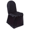 Black Glossy Satin Banquet Chair Covers, Reusable Elegant Chair Covers#whtbkgd