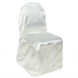 Ivory Glossy Satin Banquet Chair Covers, Reusable Elegant Chair Covers#whtbkgd