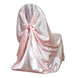 Blush Satin Self-Tie Universal Chair Cover, Folding, Dining, Banquet and Standard