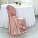 Dusty Rose Satin Self-Tie Universal Chair Cover, Folding, Dining, Banquet and Standard