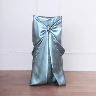 Dusty Blue Universal Satin Chair Cover: A Versatile and Stylish Choice