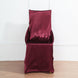 Burgundy Satin Self-Tie Universal Chair Cover, Folding, Dining, Banquet and Standard