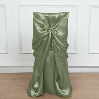Elevate Your Events with the Dusty Sage Green Universal Satin Chair Cover