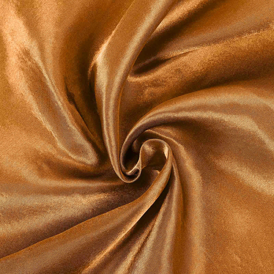 Gold Satin Self-Tie Universal Chair Cover, Folding, Dining, Banquet and Standard#whtbkgd