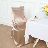 Nude Satin Self-Tie Universal Chair Cover, Folding, Dining, Banquet and Standard