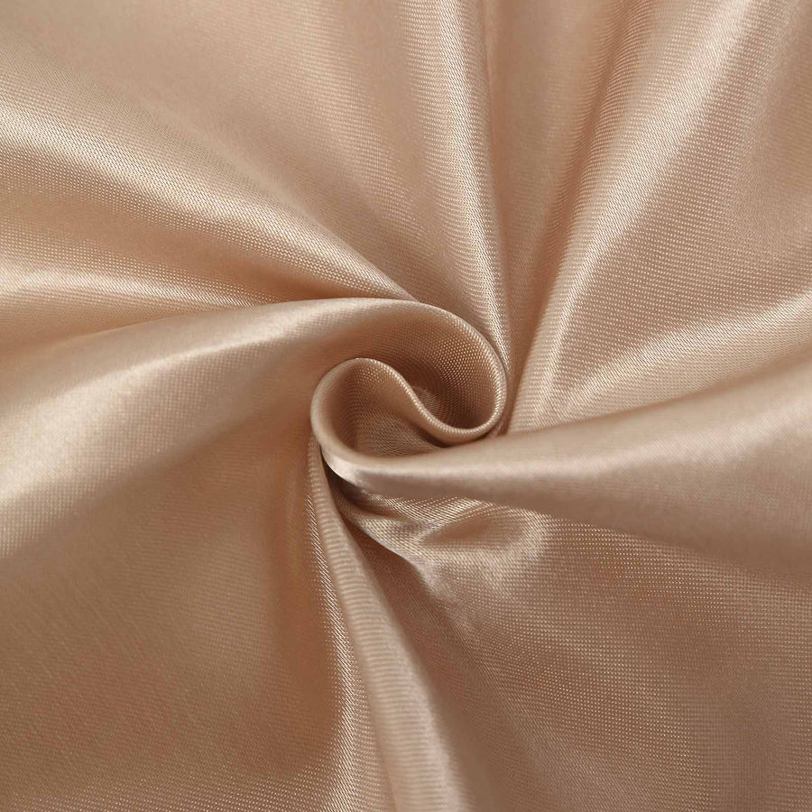 Nude Satin Self-Tie Universal Chair Cover, Folding, Dining, Banquet and Standard#whtbkgd