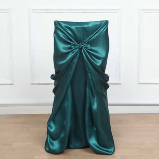 Elevate Your Events with the Peacock Teal Universal Satin Chair Cover