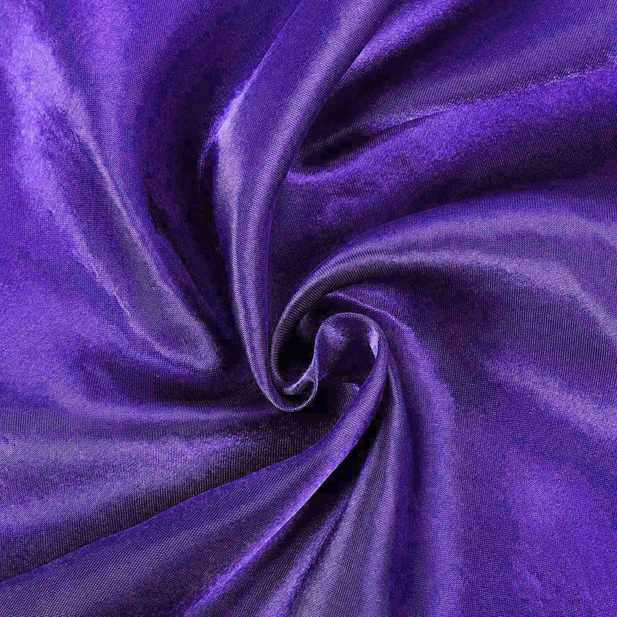 Purple Satin Self-Tie Universal Chair Cover, Folding, Dining, Banquet and Standard#whtbkgd
