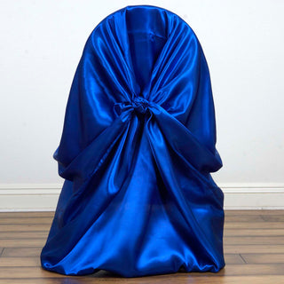 Elevate Your Events with the Royal Blue Universal Satin Chair Cover
