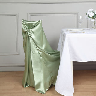 Elevate Your Events with the Sage Green Universal Satin Chair Cover
