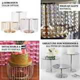 18inch Round Metallic Gold Chandelier Cake Stand Display Plate, Cupcake Dessert Pedestal