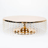 18inch Round Metallic Gold Chandelier Cake Stand Display Plate, Cupcake Dessert Pedestal_99