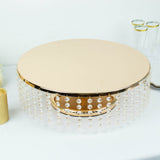 18inch Round Metallic Gold Chandelier Cake Stand Display Plate, Cupcake Dessert Pedestal