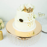 18inch Round Metallic Gold Chandelier Cake Stand Display Plate, Cupcake Dessert Pedestal
