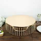 18inch Round Metallic Gold Chandelier Cake Stand Display Plate, Cupcake Dessert Pedestal