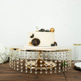 18inch Round Metallic Gold Chandelier Cake Stand Display Plate, Cupcake Dessert Pedestal