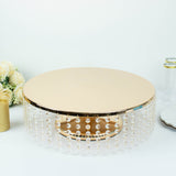 18inch Round Metallic Gold Chandelier Cake Stand Display Plate, Cupcake Dessert Pedestal