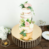18inch Round Metallic Gold Chandelier Cake Stand Display Plate, Cupcake Dessert Pedestal