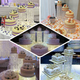 14" Round 8" Tall Metallic Blush / Rose Gold Cake Stand, Cupcake Dessert Pedestal