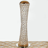 24inch Metallic Gold & Crystal Beaded Hurricane Floral Vase Centerpiece