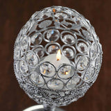 2 Pack | 14inch Silver Metal Goblet Acrylic Crystal Votive Candle Holder Set
