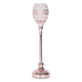 2 Pack | 16inch Blush/Rose Gold Metal Goblet Acrylic Crystal Votive Candle Holder Set#whtbkgd