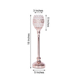 2 Pack | 18inch Tall Blush/Rose Gold Metal Goblet Acrylic Crystal Votive Candle Holder Set