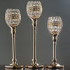 2 Pack | 18inch Tall Gold Silver Metal Goblet Acrylic Crystal Votive Candle Holder Set