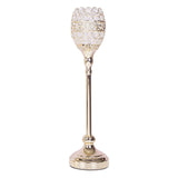 2 Pack | 18inch Tall Gold Silver Metal Goblet Acrylic Crystal Votive Candle Holder Set#whtbkgd