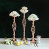 2 Pack | 20inch Blush/Rose Gold Reversible Votive Candle Holder Set Flower Ball Pedestal Stand