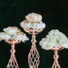 2 Pack | 20inch Blush/Rose Gold Reversible Votive Candle Holder Set Flower Ball Pedestal Stand