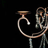 27inch Blush/Rose Gold Metal 5 Arm Candelabra Votive Candle Holder With Hanging Crystal Drops