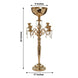 33inch Gold Metal 4 Arm Candelabra Votive Candle Holder, Flower Vase Bowl