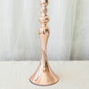 2 Pack | 19inch Tall Blush/Rose Gold Metal Flower Vase, Candle Holder Set - Reversible