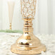 2 Pack | Gold 28Inch Tall Crystal Beaded Trumpet Vase Set, Table Centerpiece