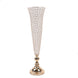 2 Pack | Gold 32Inch Tall Crystal Beaded Trumpet Vase Set, Table Centerpiece#whtbkgd