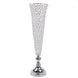 2 Pack | Silver 32inch Tall Crystal Beaded Trumpet Vase Set, Table Centerpiece#whtbkgd