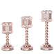 Blush/Rose Gold Acrylic Crystal Beaded Votive Candle Holders, Goblet Candle Holder Set#whtbkgd