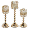 3 Pack | Gold Acrylic Crystal Beaded Goblet Votive Candle Holder Set#whtbkgd