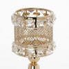 3 Pack | Gold Acrylic Crystal Beaded Goblet Votive Candle Holder Set