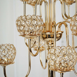 Create an Unforgettable Event with Gold Metal Crystal Beaded Candelabra Candle Holders