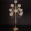 40inch Tall 13 Arm Gold Metal Crystal Beaded Candelabra Candle Holders, Goblet Votive Candle Holders