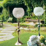 30inch Gold Metal Acrylic Crystal Goblet Candle Holder, Flower Ball Stand