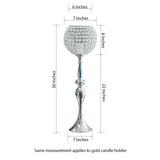 30inch Silver Metal Acrylic Crystal Goblet Candle Holder, Flower Ball Stand