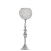 30inch Silver Metal Acrylic Crystal Goblet Candle Holder, Flower Ball Stand#whtbkgd