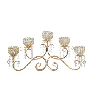 Create Unforgettable Moments with Our Gold Metal Crystal Candelabra